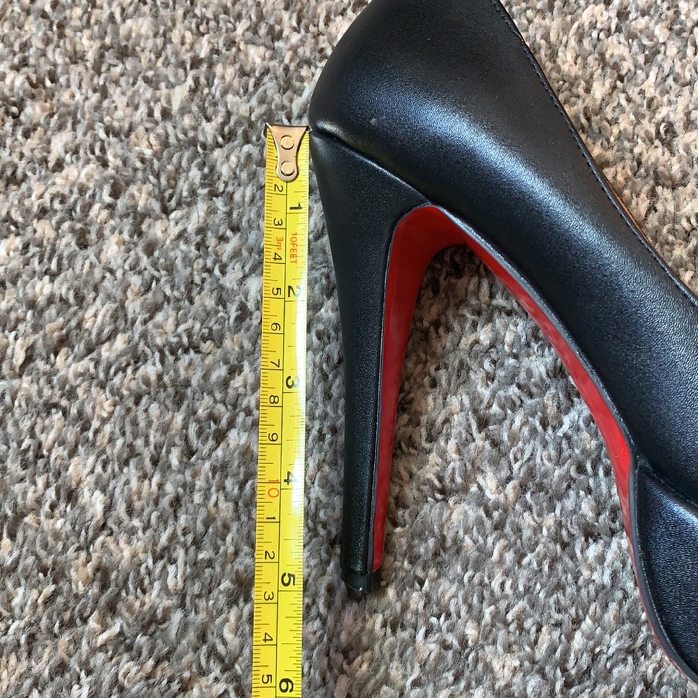 Louboutin Lady Peep Platform Black and Red Sole Heels Sz41 - Picture 14 of 14